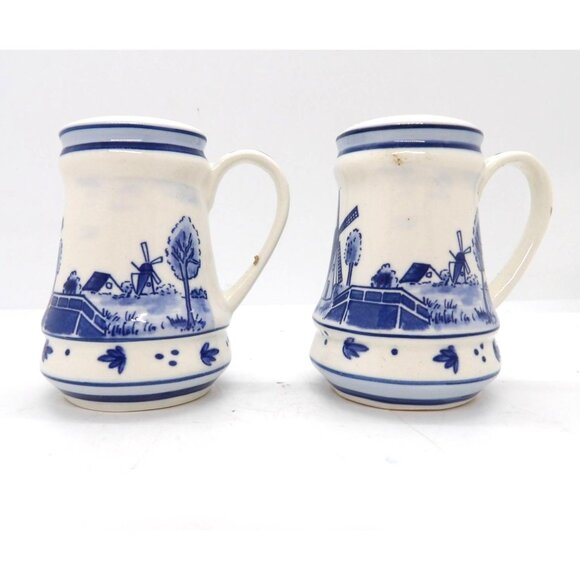 Delft Holland Ceramic Windmill Blue and White Salt & Pepper Shaker - Picture 2 of 5